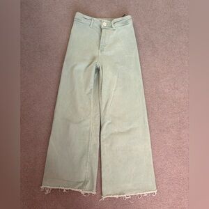 Zara Light Green Marine Straight Jeans